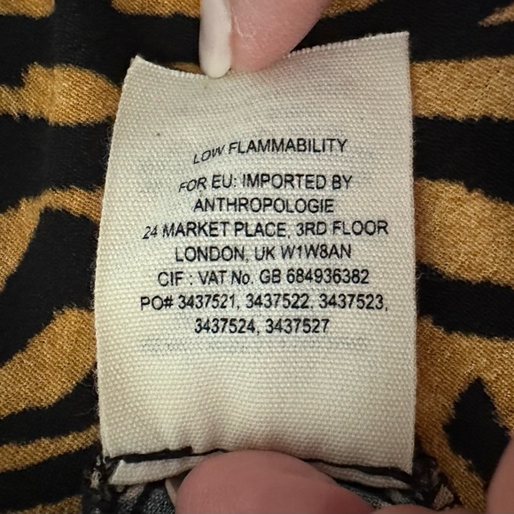 NWT Anthropologie Kachel Tiger-Striped Smocked Jumpsuit Size 4 - Picture 8 of 10